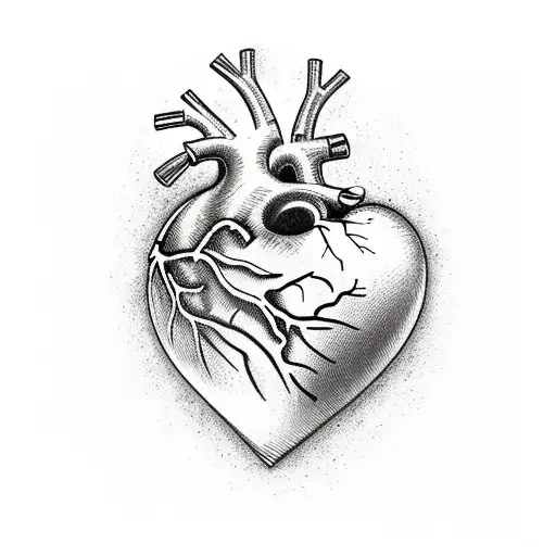 Real Heart With Broken Pieces On The Ground