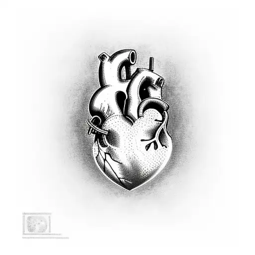 Real Heart With Broken Pieces On The Ground