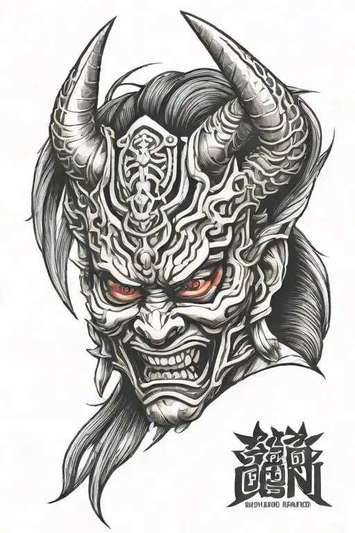 Female Samurai Oni Mask Cut