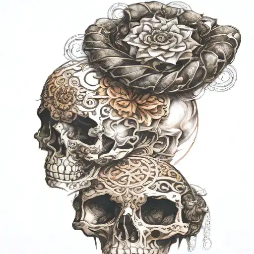 Skull And Filigree And Mandala