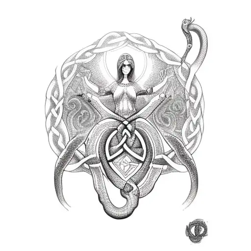 Celtic Goddess With Snake Virgin