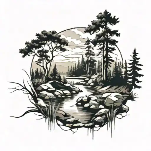 Landscape Forest And River