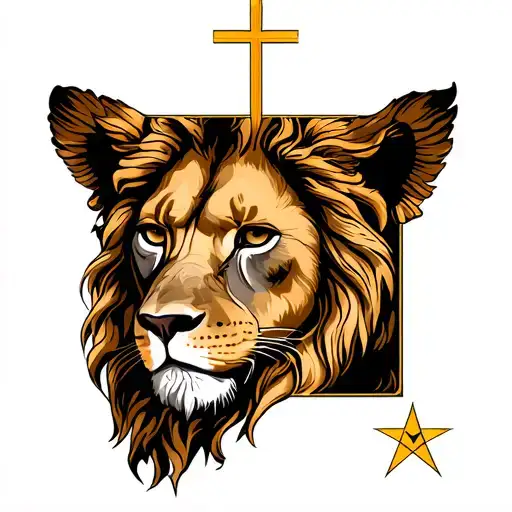 Leo Zodiac With Catholic Symbols