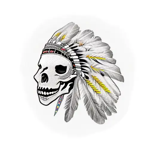 Skeleton Indian With Pet Bear