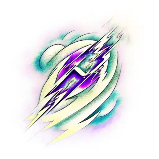 Storm Could With Lightning Surging Inside It In Space Purple Theme