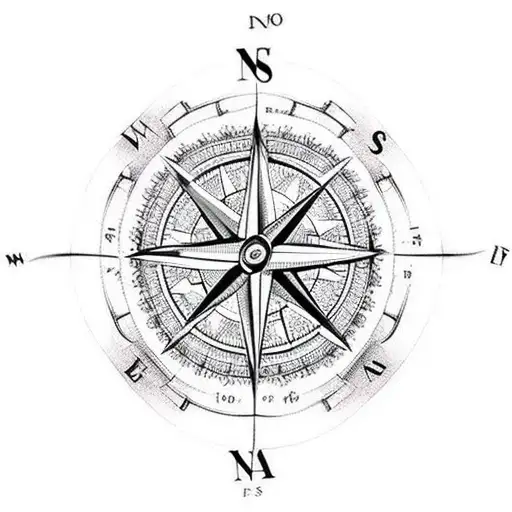 A Compass Intertwined With Hiking Trails