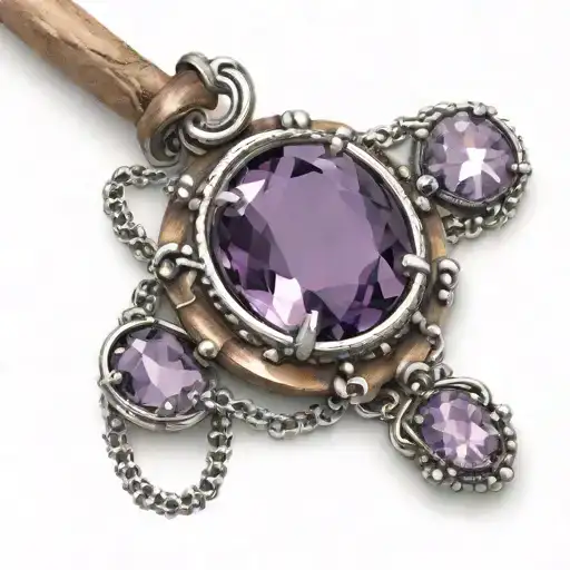 A Necklace Wrapped Around Wrist With An Amethyst Attached At The End
