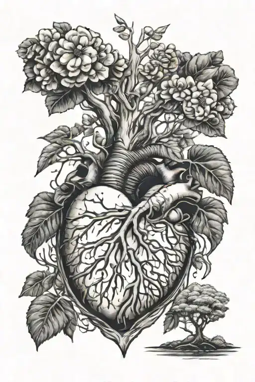 Tree Of Life Growing Out Of Anatomically Correct Heart