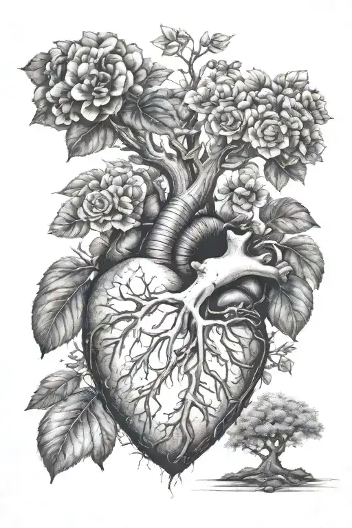 Tree Of Life Growing Out Of Anatomically Correct Heart