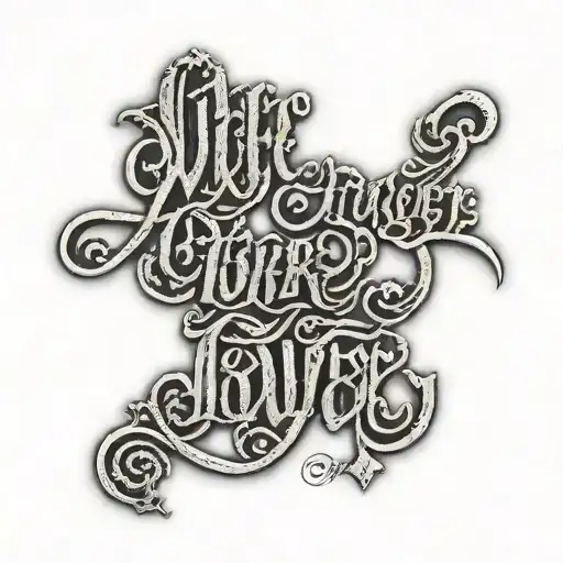 Ambigram Of The Words Wife And Lover