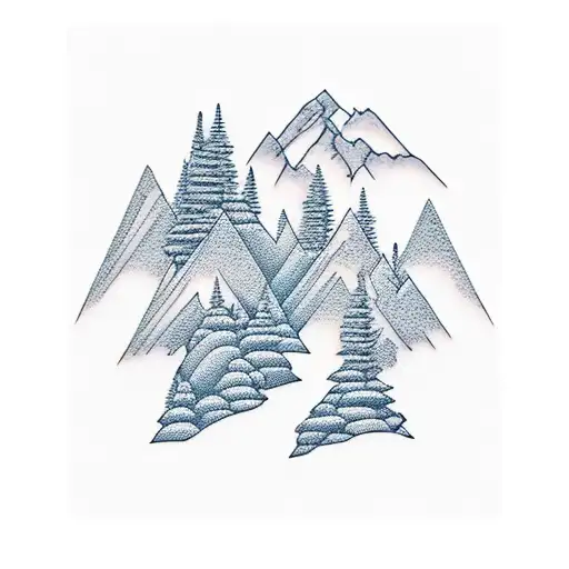 Mountain Range With A Lake