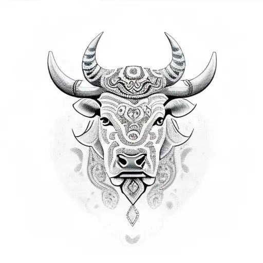 A Majestic Bull With Intricate Patterns Inspired By Zacatecas