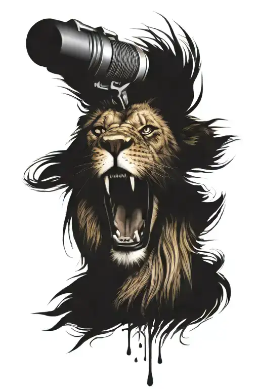 A Lion That Sings With Microphone