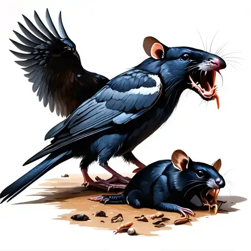Rats Eating Dead Crow