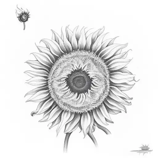 Sunflower Exploding From A Heart