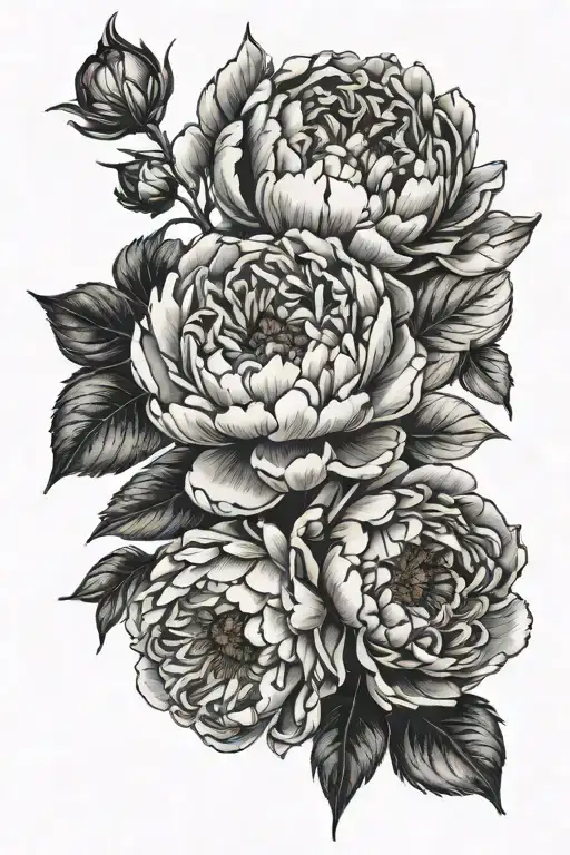 Peony Flower Moon Phases