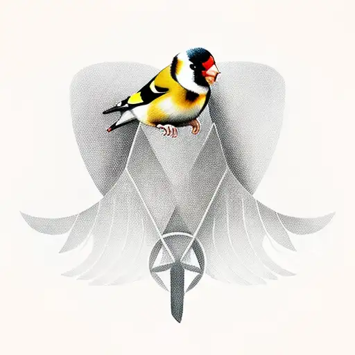 Goldfinch Bird With Wing Spread Out