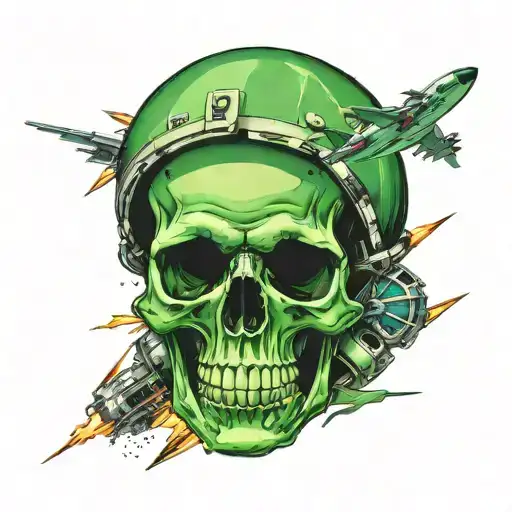 Green Atomic Bomb Turning Into A Skull