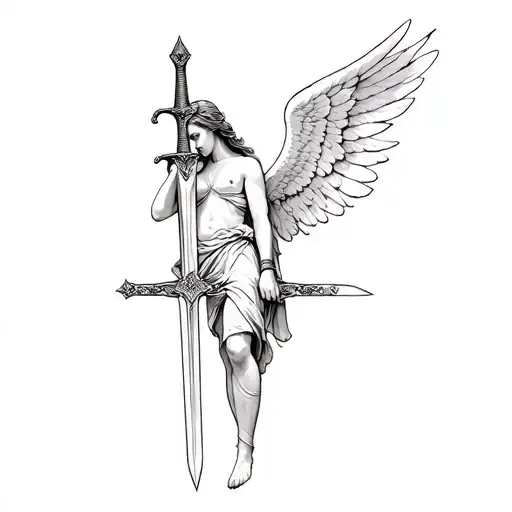 Angel Holding A Sword