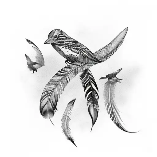 Feather That Fades Into Birds