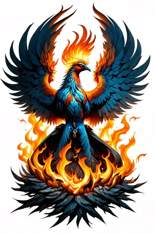 Phoenix Rising From Ashes Symbolizing Sobriety