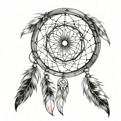 Dreamcatcher Made Of Minimalist Geometric Shapes