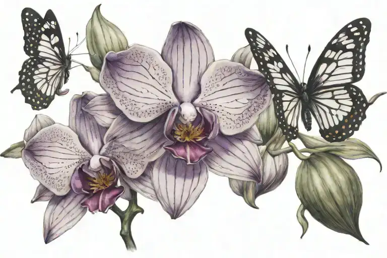 Orchid Wit Butterfly