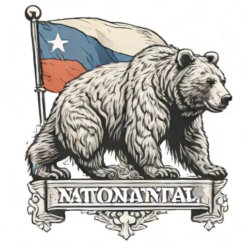 Russian Bear With Nationalist Flag Mixed