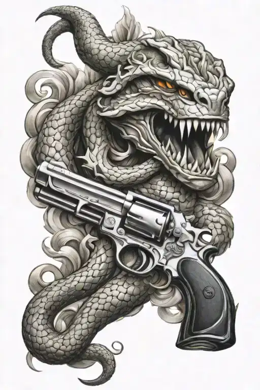 Gun And Snake Greek Gods