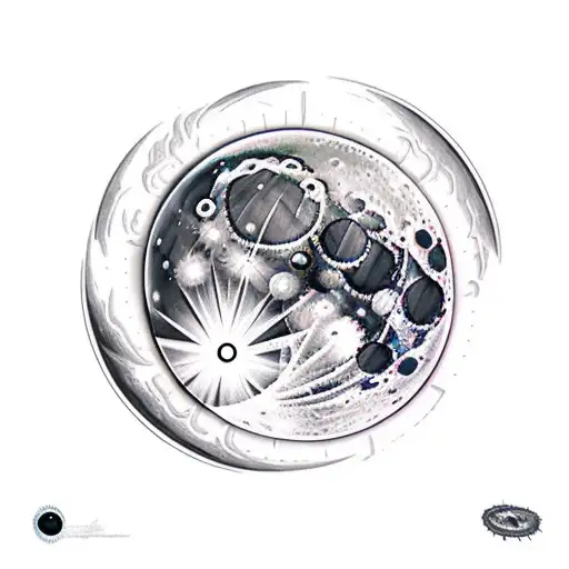 A Detailed Moon During A Solar Eclipse