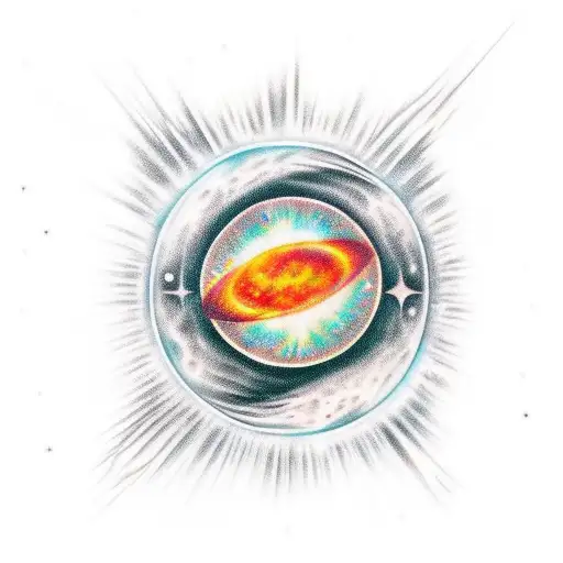 Moon With Solar Flare Around It