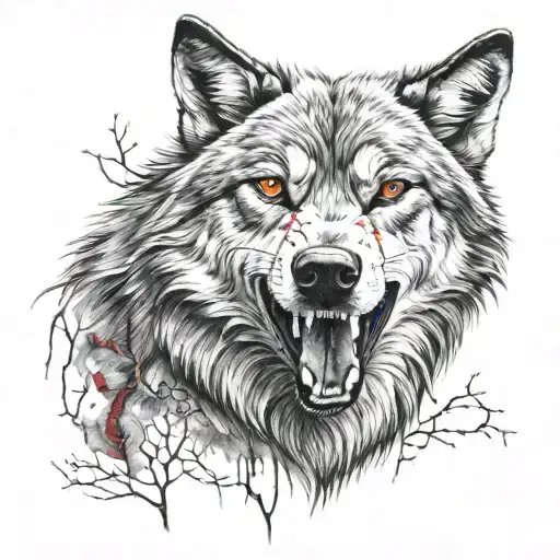 A Wolf With Red Eyes