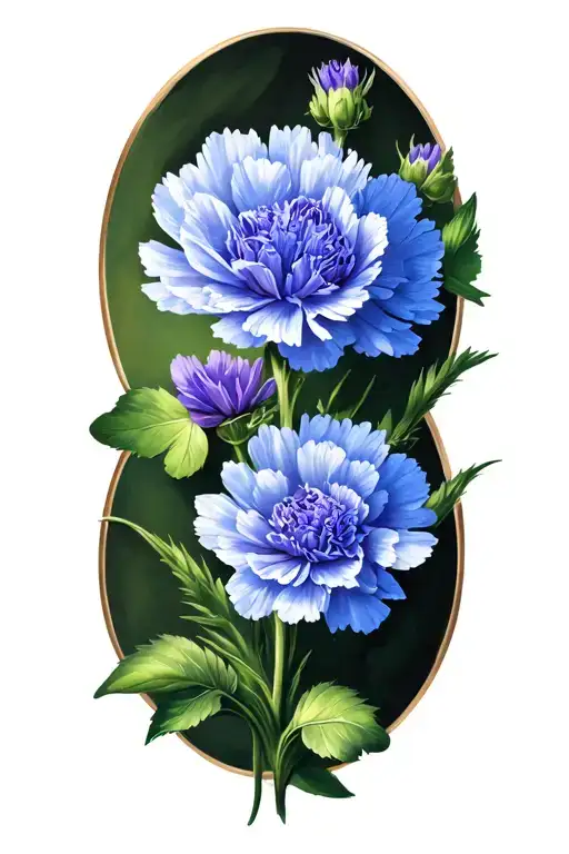 Carnation Cornflower Shamrock Intertwined