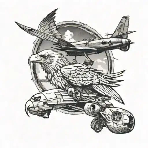 Warplane And Eagle