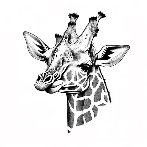 A Realistic Depiction Of A Giraffe With A Cannabis Leaf Pattern As Its Spots