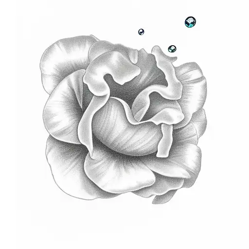 Sweet Pea Flower With Diamond Inside