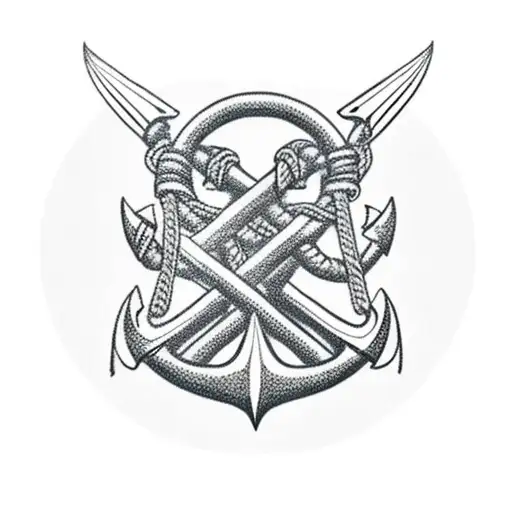 Anchor With Theatre Masks Either Side