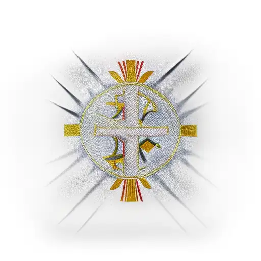 Ortodox Cross And Praying Hands With Macedonian Flag Background
