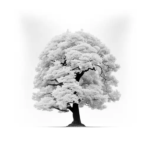 A Black And White Tree To Be Used As A Family Tree