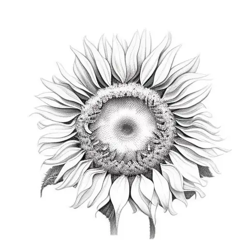 A Realistic Sunflower With A Hidden Bumble Bee