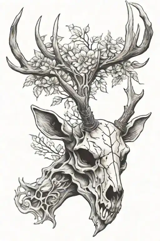 Deer Skull With Antlers