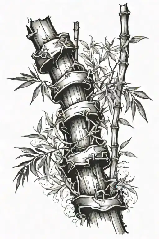 Bamboo Engulfed In Fire