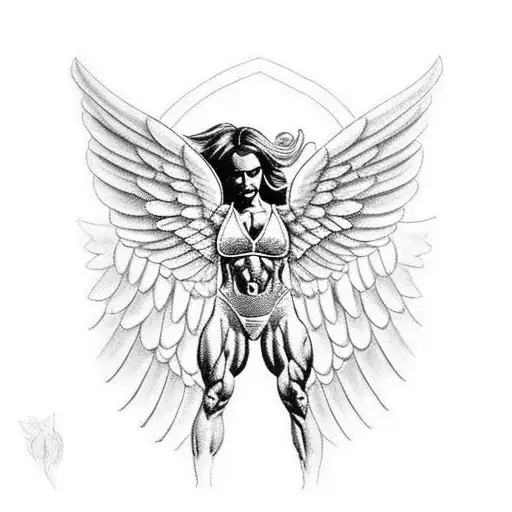 Body Builder Angel With Wings