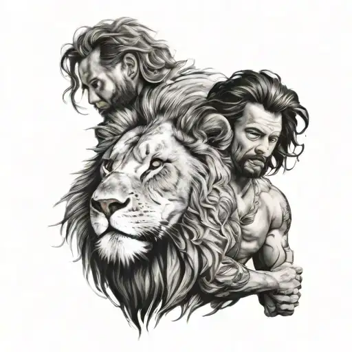 Lion And Strong Man