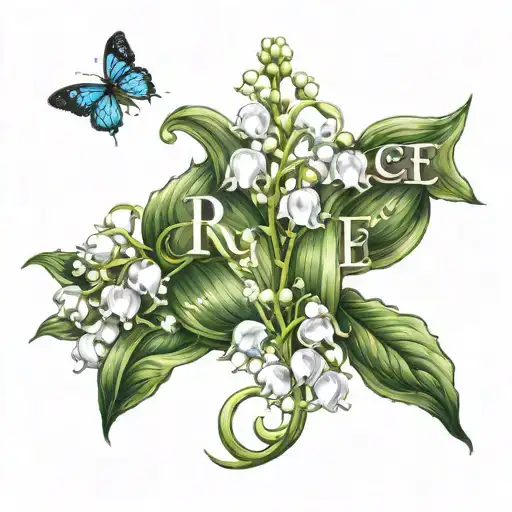 Lily Of The Valley And Rose Spelling Out The Name Riqee