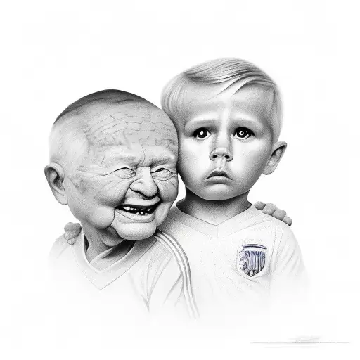 Grandfather And Grandson Soccer