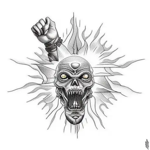 Mountain With Sun And Bike