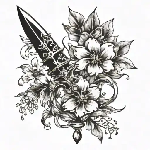 Delicate Dagger Libra Constellation With Marigold Flowers And Larkspur