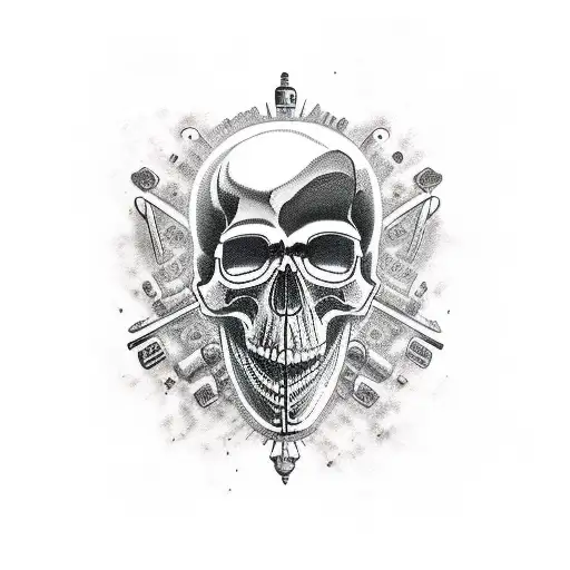 Trash Polska Skull Red Black