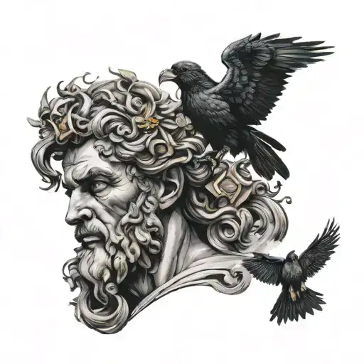 Zeus Mount Olympus Gods With The Crow Perched